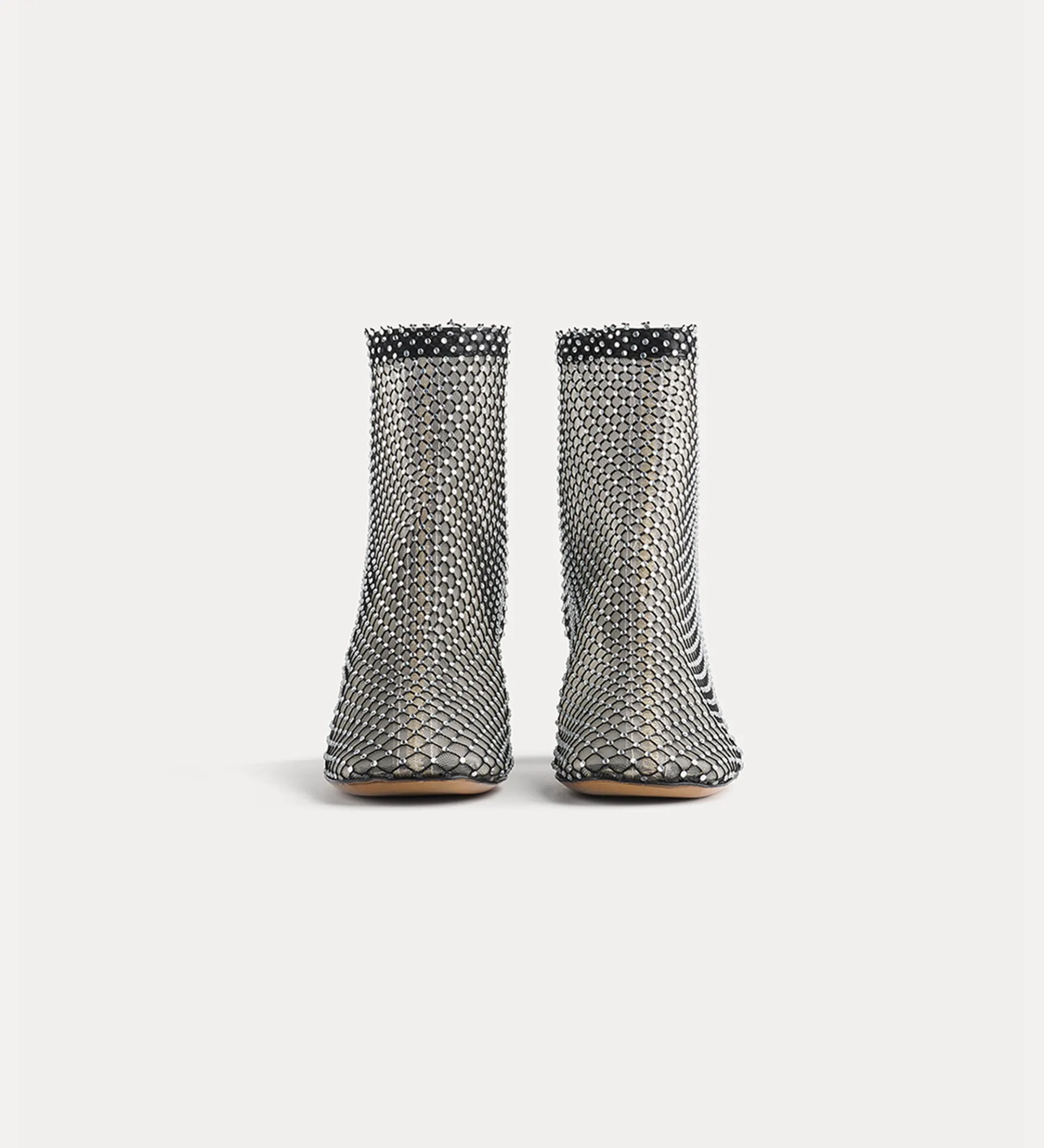 Online forte_forte stivaletto chic con rete di strass nero