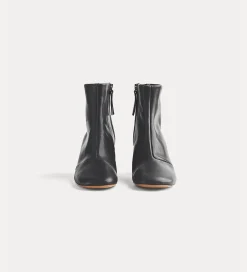 Clearance forte_forte stivaletto chic in nappa con tacco dorato nero