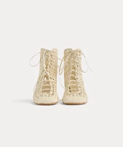 Online forte_forte stivaletto chic intrecciato a mano ivory