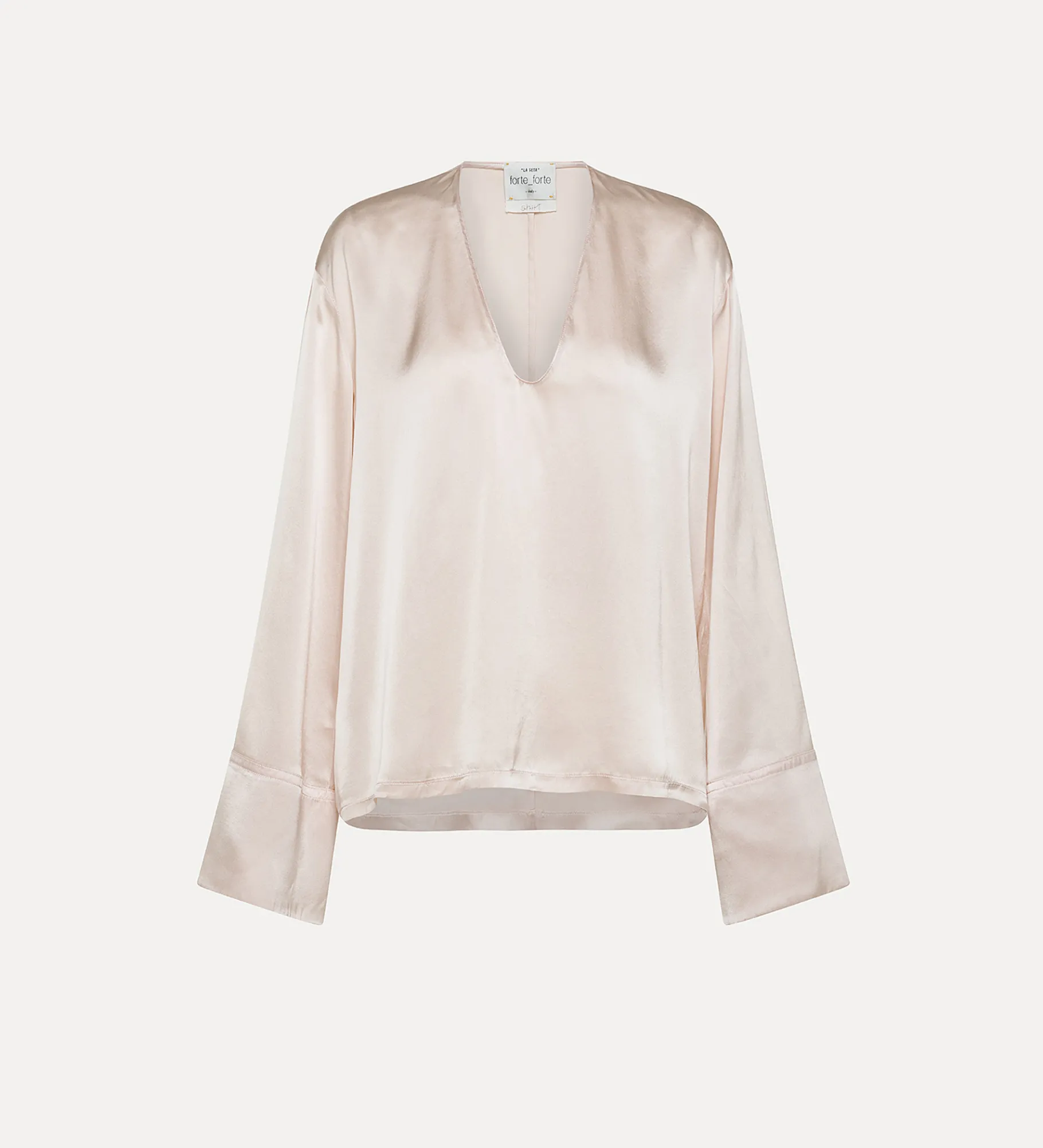 Online forte_forte top a maniche lunghe in seta oyster