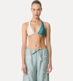 Discount forte_forte top bikini in jersey color block acqua