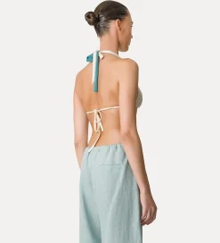 Discount forte_forte top bikini in jersey color block acqua