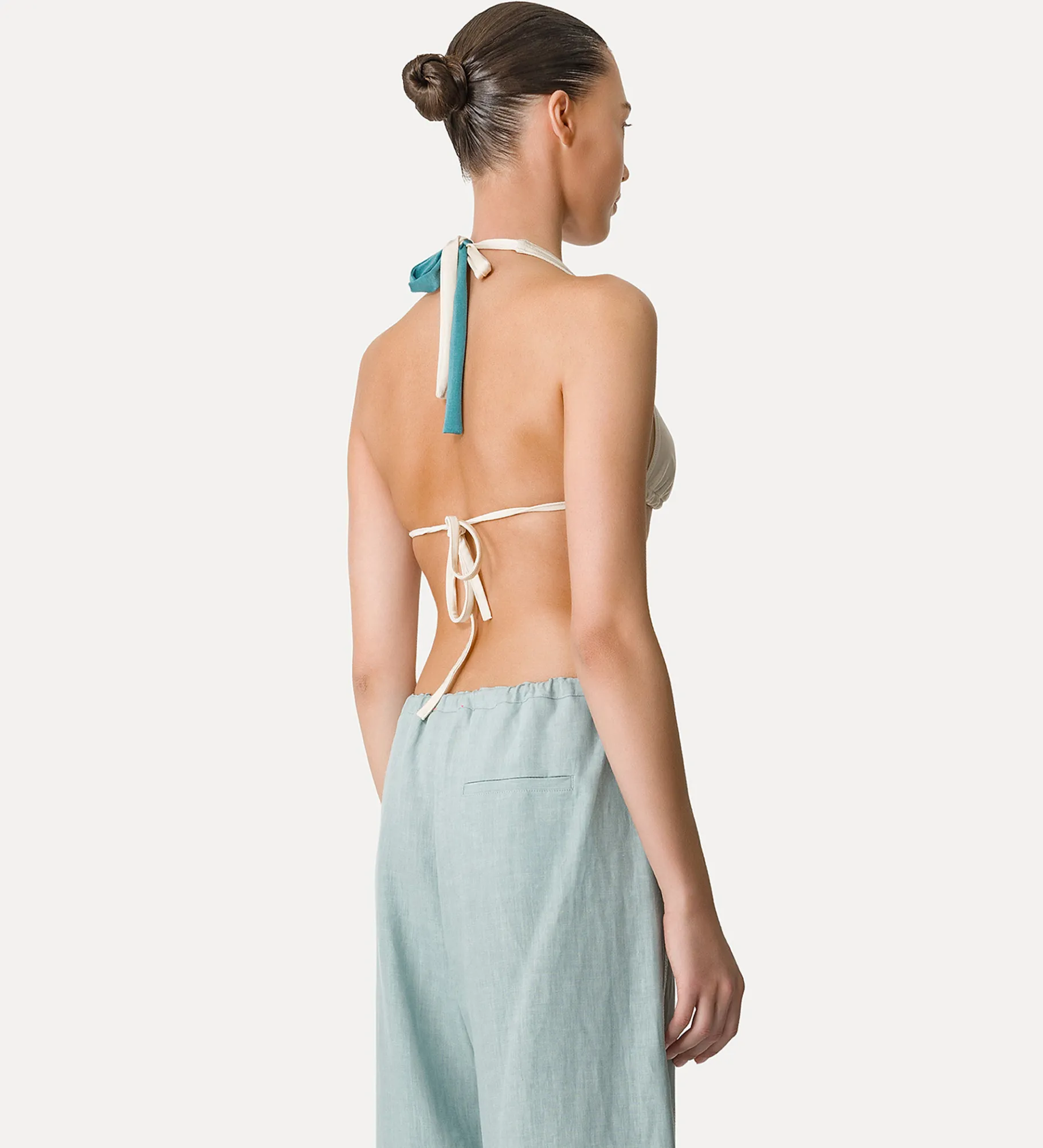 Discount forte_forte top bikini in jersey color block acqua