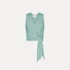 Discount forte_forte top in lino incrociato acqua