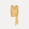 Outlet forte_forte top in lino incrociato grano