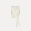 Sale forte_forte top in lino incrociato orchidea