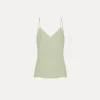 Fashion forte_forte top in satin aloe