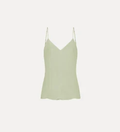 Fashion forte_forte top in satin aloe