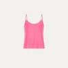 Clearance forte_forte top in seta con cristalli ortensia