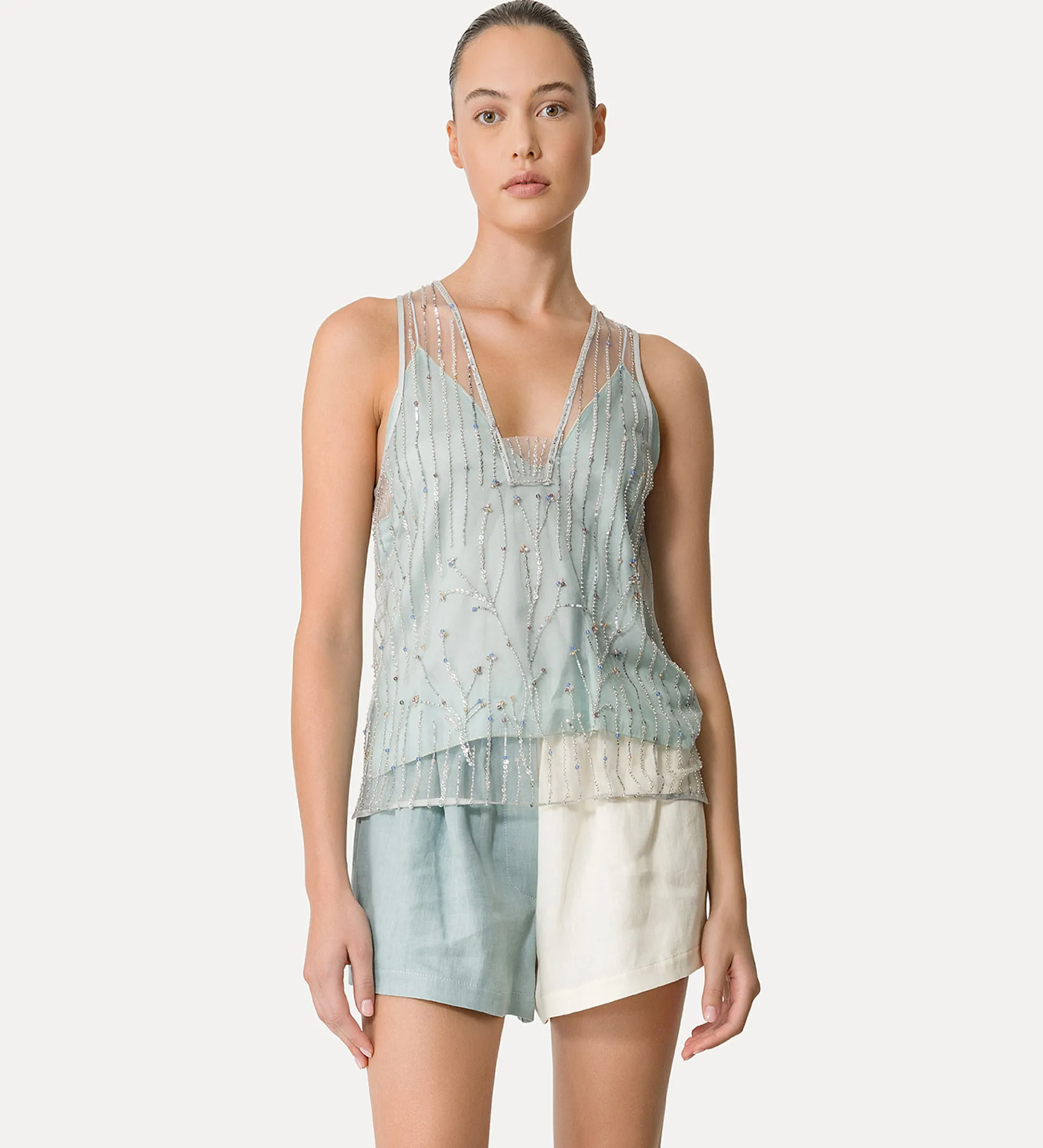 New forte_forte top in tulle ricamo “firefly” firefly