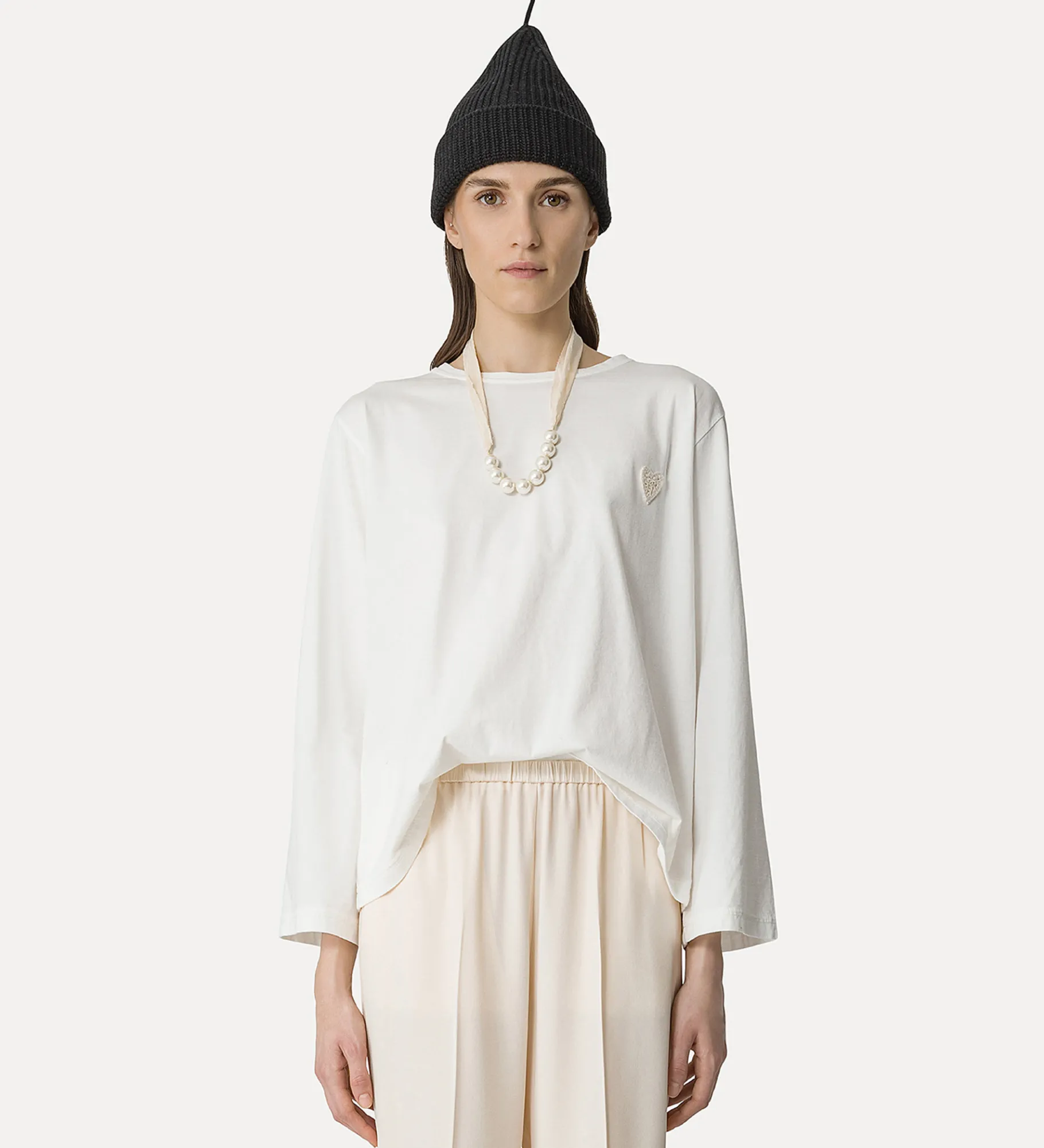 Sale forte_forte t–shirt essential in jersey di cotone organico bianco