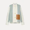 Online forte_forte work jacket in cotone e lino acqua