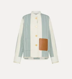 Online forte_forte work jacket in cotone e lino acqua