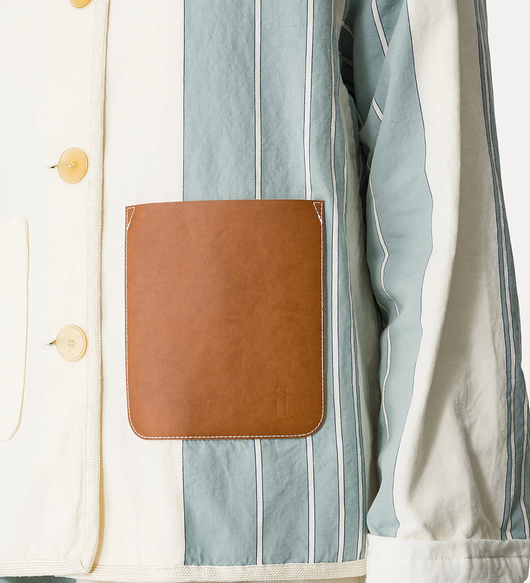 Online forte_forte work jacket in cotone e lino acqua